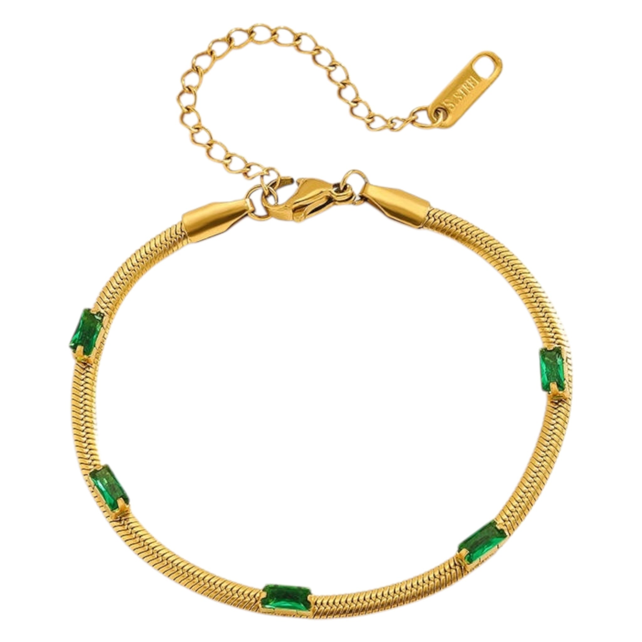 Armbånd med grønne cubic zirkonia