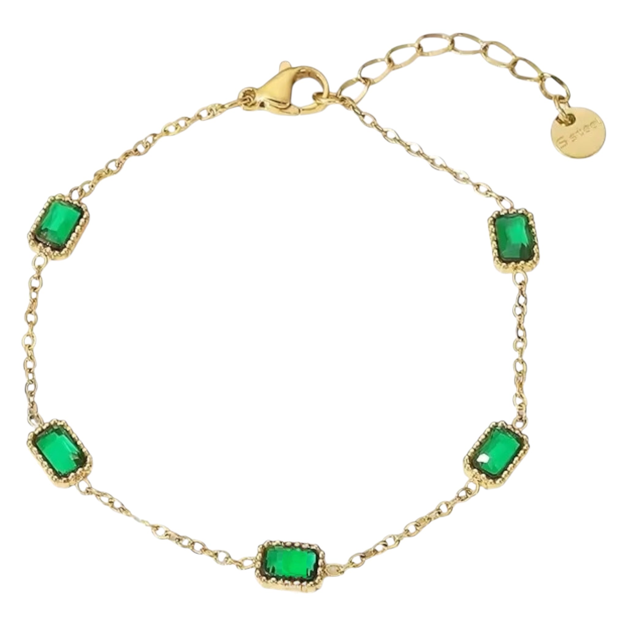 Armbånd med grønne cubic zirkonia