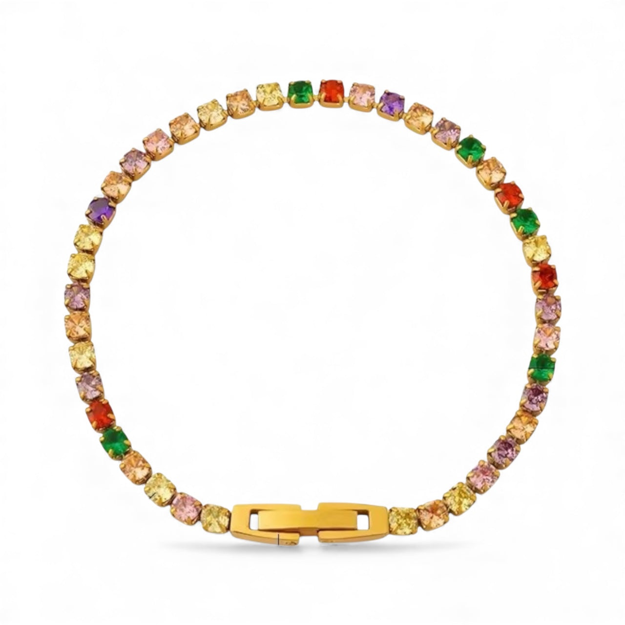 Tennisarmbånd med farvede sten